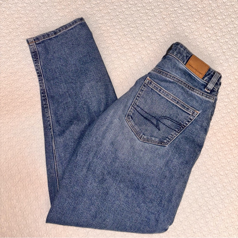 American Eagle 00 regular Mom jeans mid wash blue